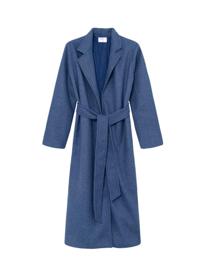 Compania Fantastica Blue Midi Coat With Lapel Collar